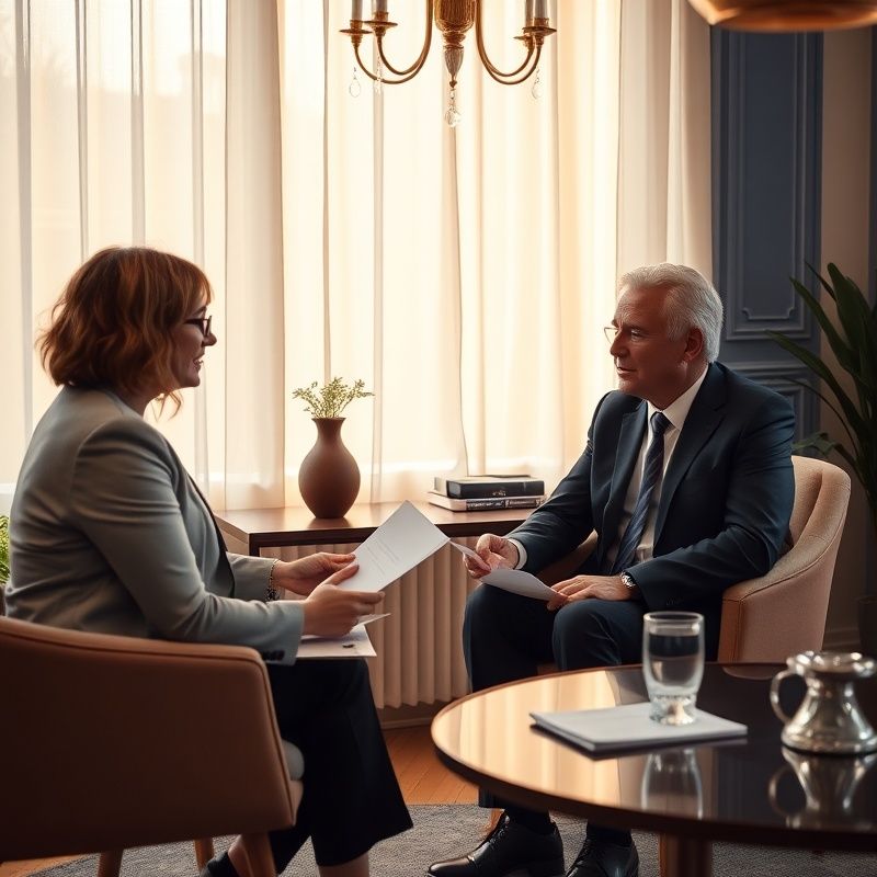 Individuální schůzka poradce s klientem v moderní kanceláři v Ostravě